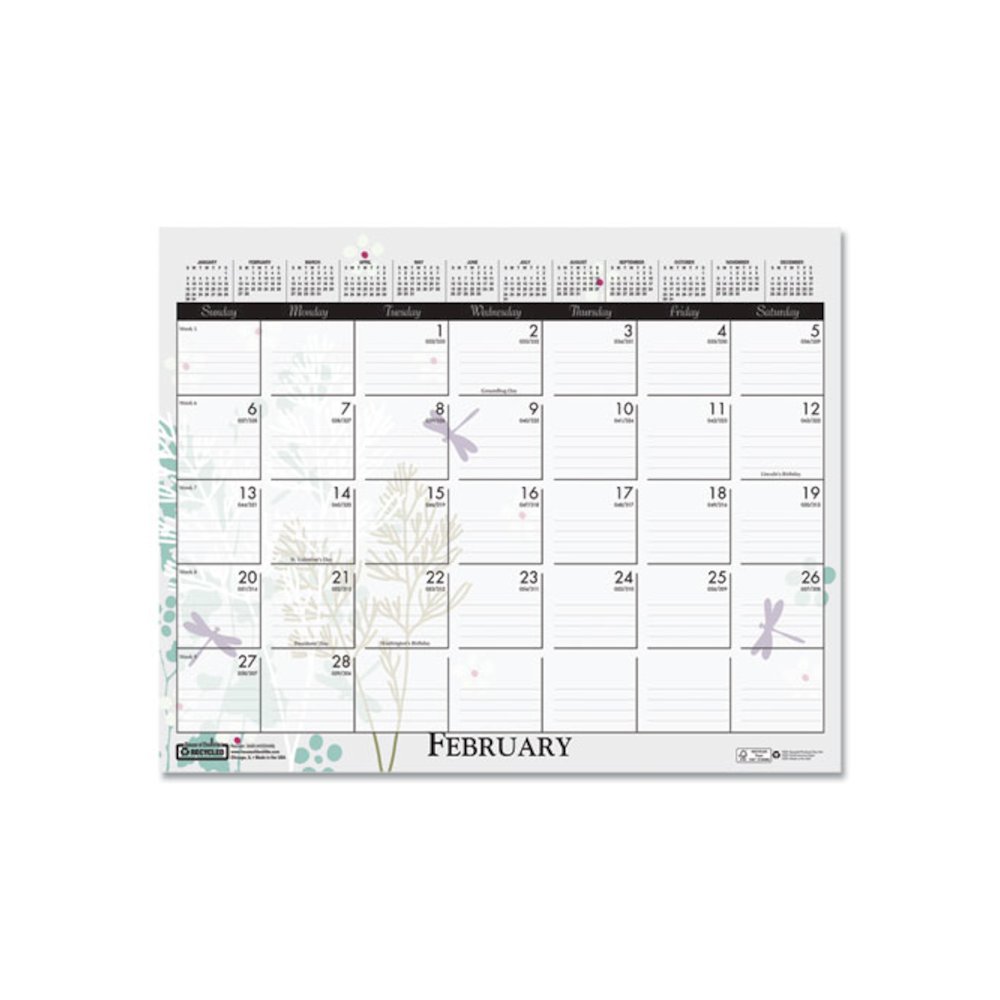 Recycled Wild Flower Wall Calendar, Wild Flowers Artwork, 15 x 12, White/Multicolor Sheets, 12-Month (Jan to Dec): 2026. Picture 2