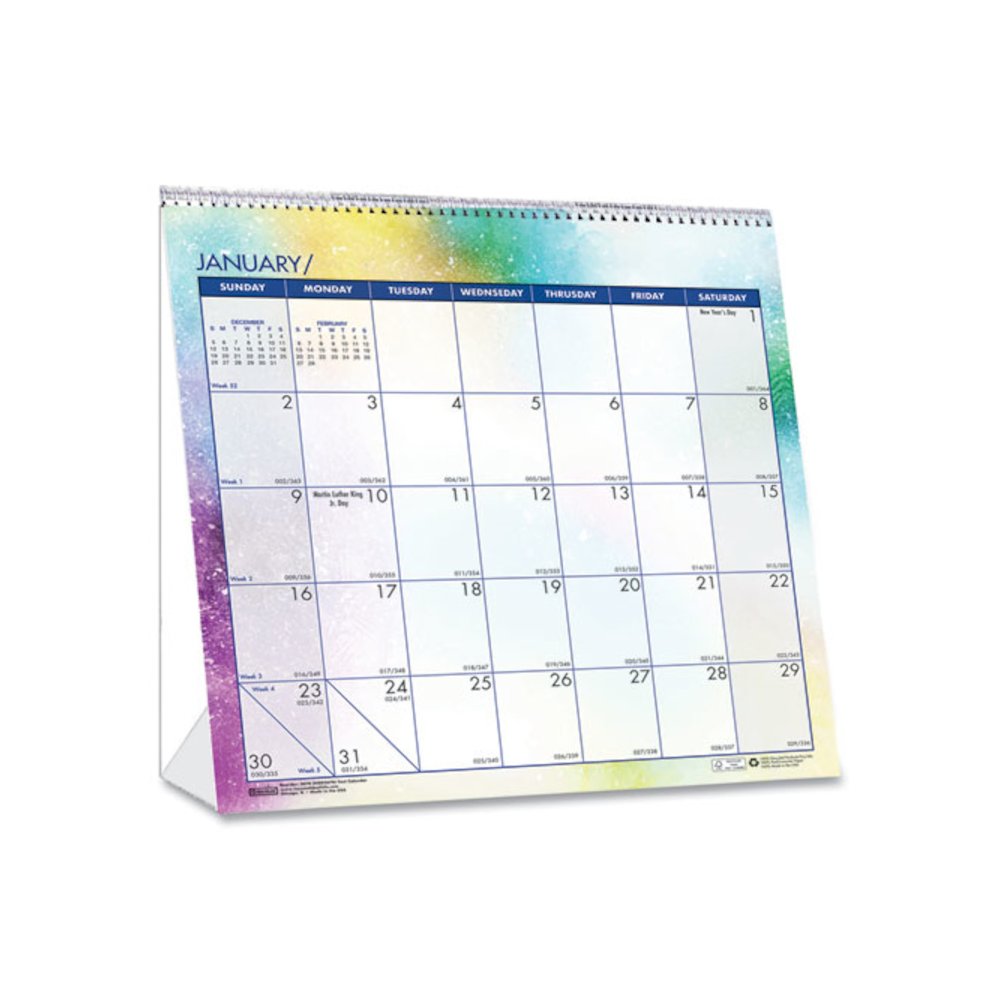 Recycled Cosmos Tent Calendar, Night Sky Artwork, 6 x 6, White/Multicolor Sheets, 12-Month (Jan to Dec): 2026. Picture 2
