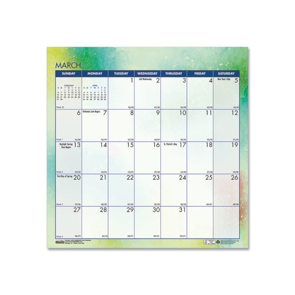Recycled Cosmos Tent Calendar, Night Sky Artwork, 6 x 6, White/Multicolor Sheets, 12-Month (Jan to Dec): 2026. Picture 4