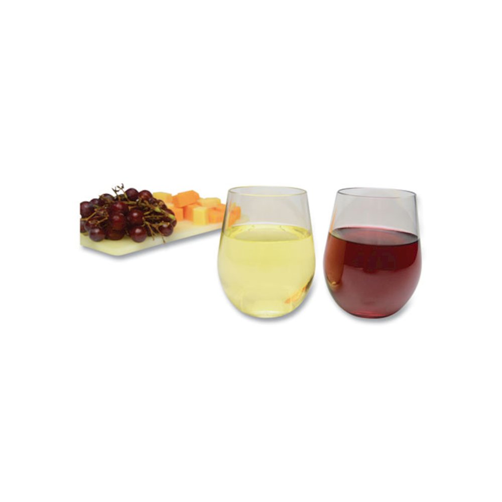 Plastic Stemless Wine Glasses, 12 oz, Clear, 6/Pack. Picture 1