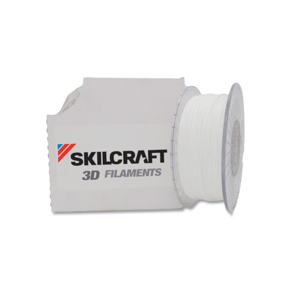 7045016858921, SKILCRAFT 3D Printer Polylactic Acid Filament, 1.75 mm, White. Picture 1
