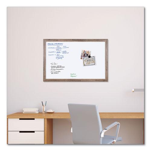 Magnetic Dry Erase Board with Rustic Frame, 36" x 24" (Actual Size: 35" x 23"), White Surface, Brown Wood Frame. Picture 3