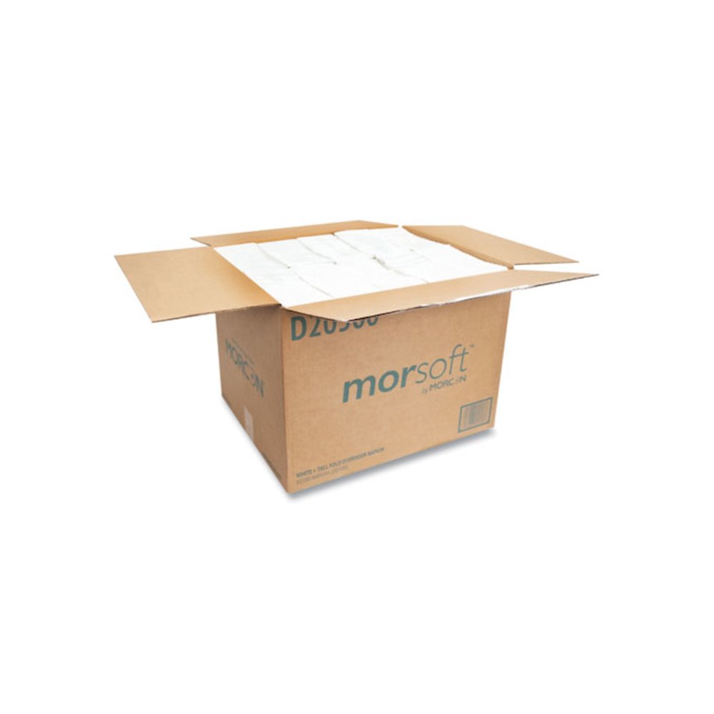 Morsoft Dispenser Napkins, 1-Ply, 6 x 13, White, 500/Pack, 20 Packs/Carton. Picture 3