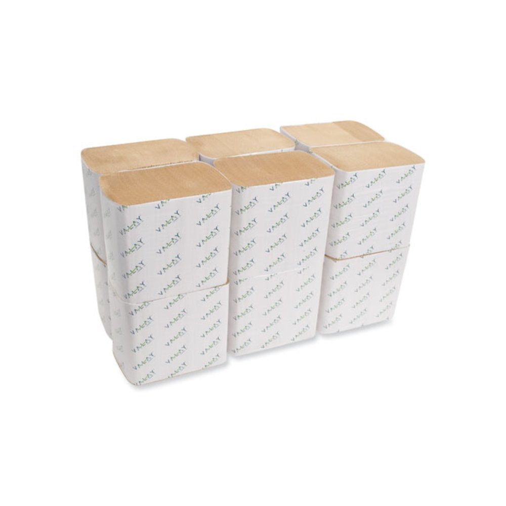 Valay Interfolded Napkins, 2-Ply, 6.5 x 8.25, Kraft, 6,000/Carton. Picture 3
