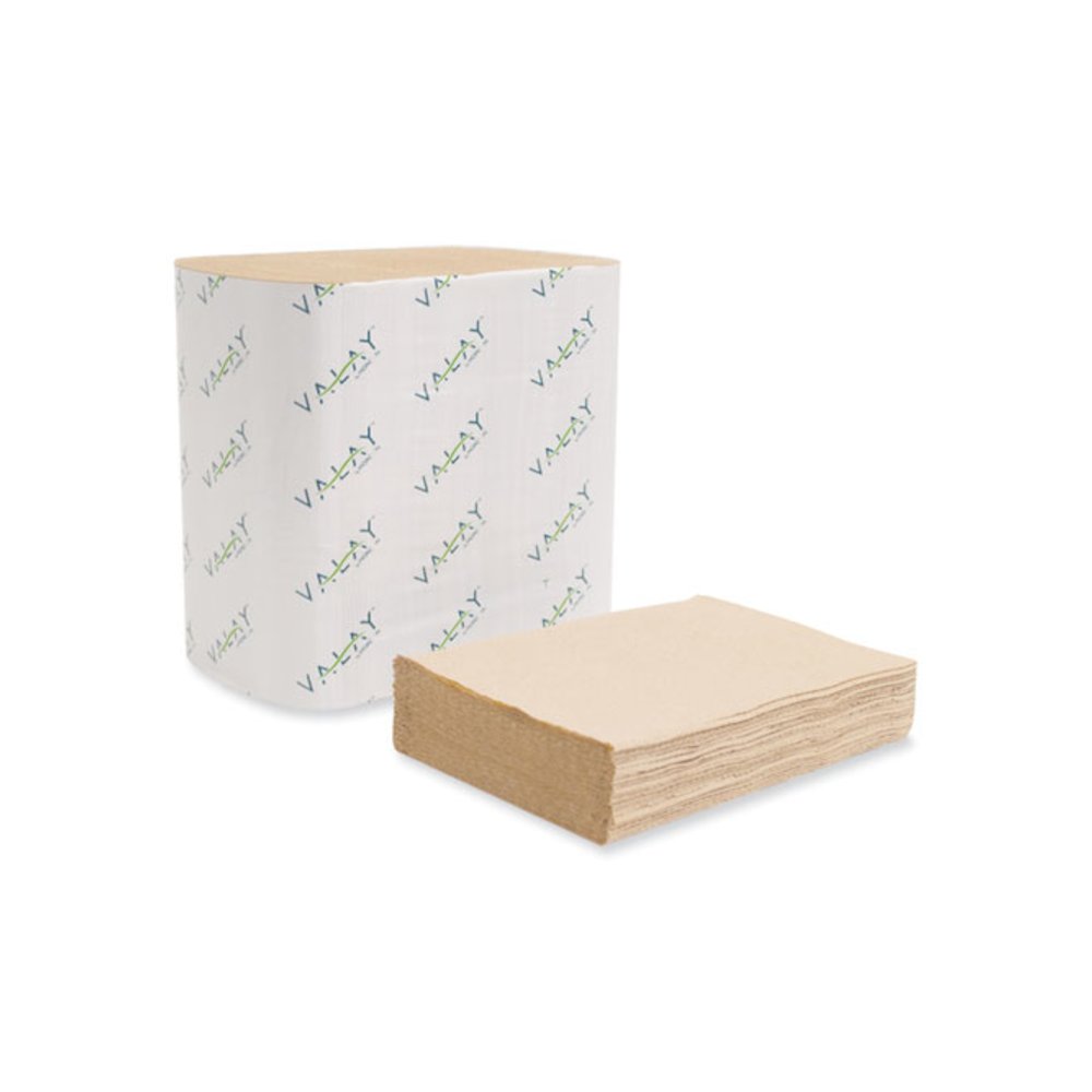 Valay Interfolded Napkins, 2-Ply, 6.5 x 8.25, Kraft, 6,000/Carton. Picture 4