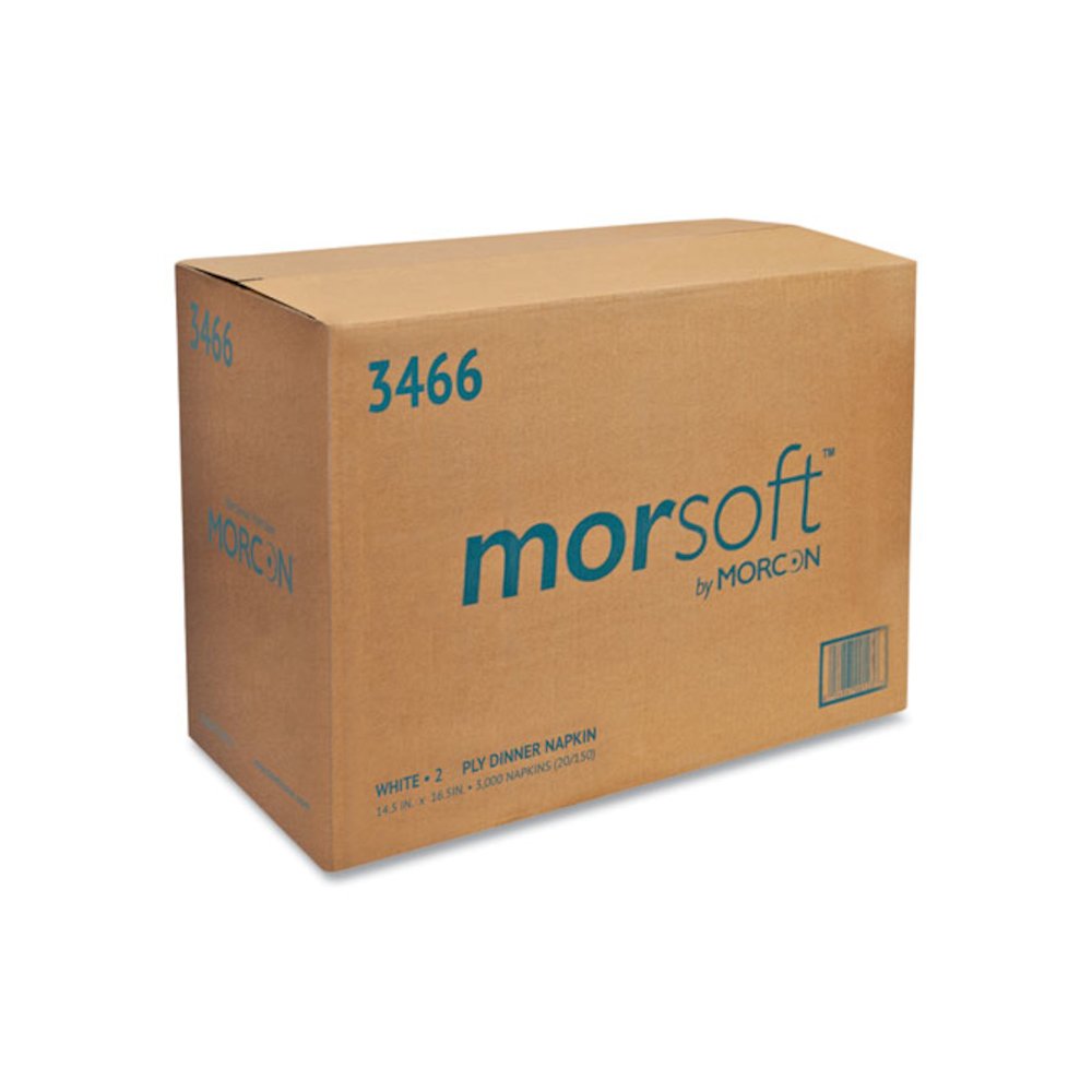 Morsoft Dinner Napkins, 2-Ply, 14.5 x 16.5, White, 3,000/Carton. Picture 2