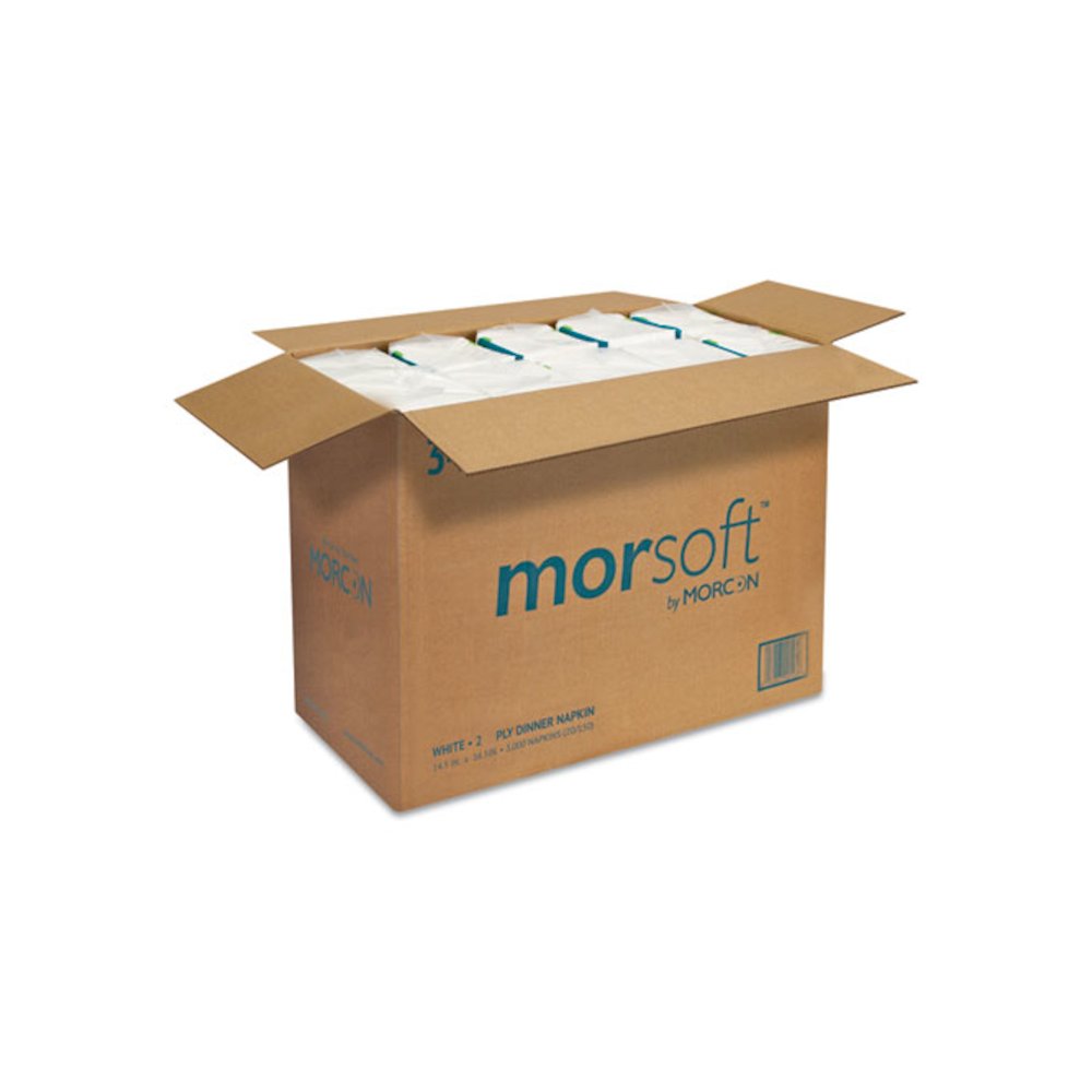 Morsoft Dinner Napkins, 2-Ply, 14.5 x 16.5, White, 3,000/Carton. Picture 3