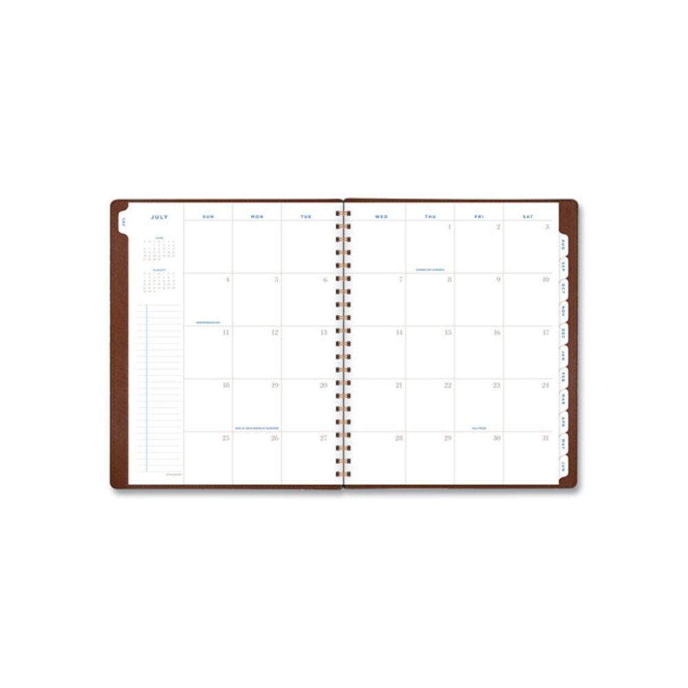 Signature Collection Academic Weekly/Monthly Planners, 11.5 x 8, Distressed Brown Cover, 13-Month: July 2025 to July 2026. Picture 3