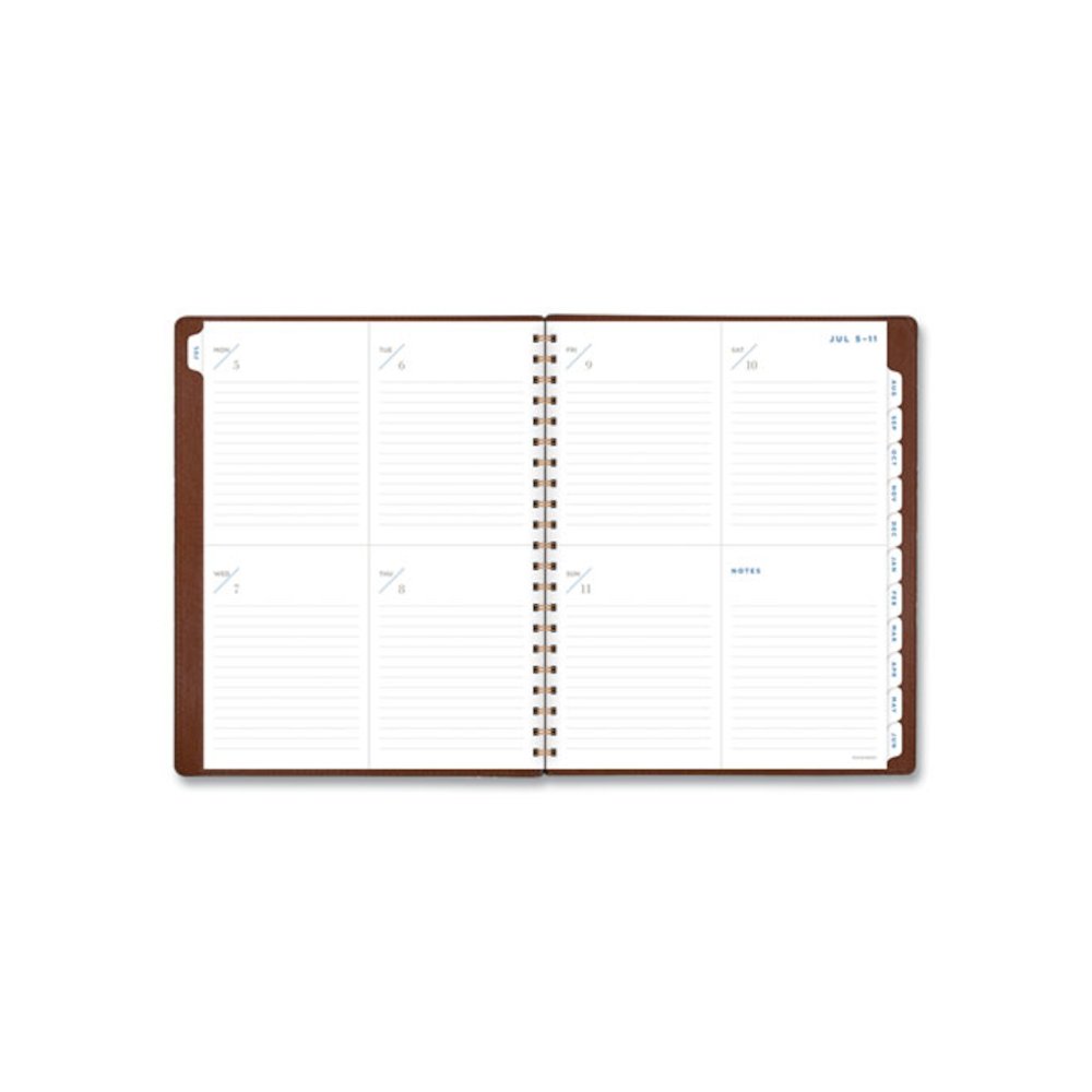 Signature Collection Academic Weekly/Monthly Planners, 11.5 x 8, Distressed Brown Cover, 13-Month: July 2025 to July 2026. Picture 2