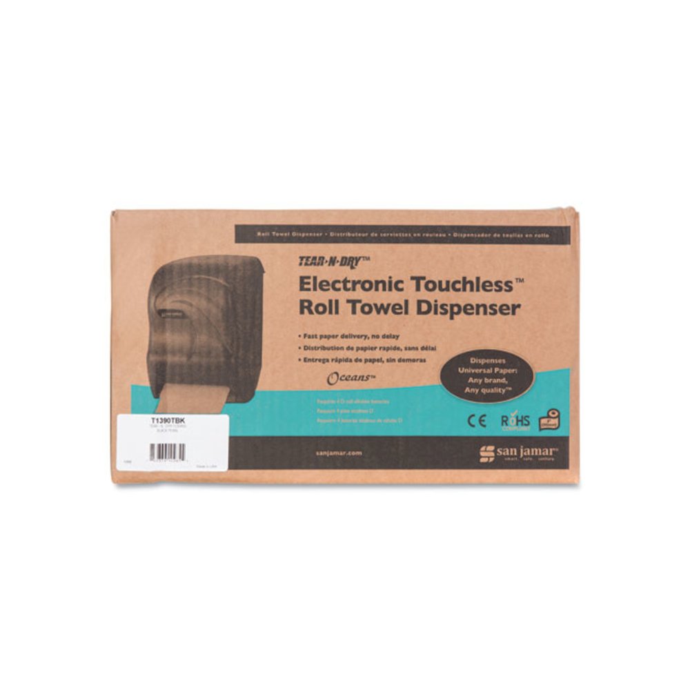 Oceans Tear-N-Dry Electronic Touchless Roll Towel Dispenser, 11.75 x 9 x 15.5, Black Pearl. Picture 5