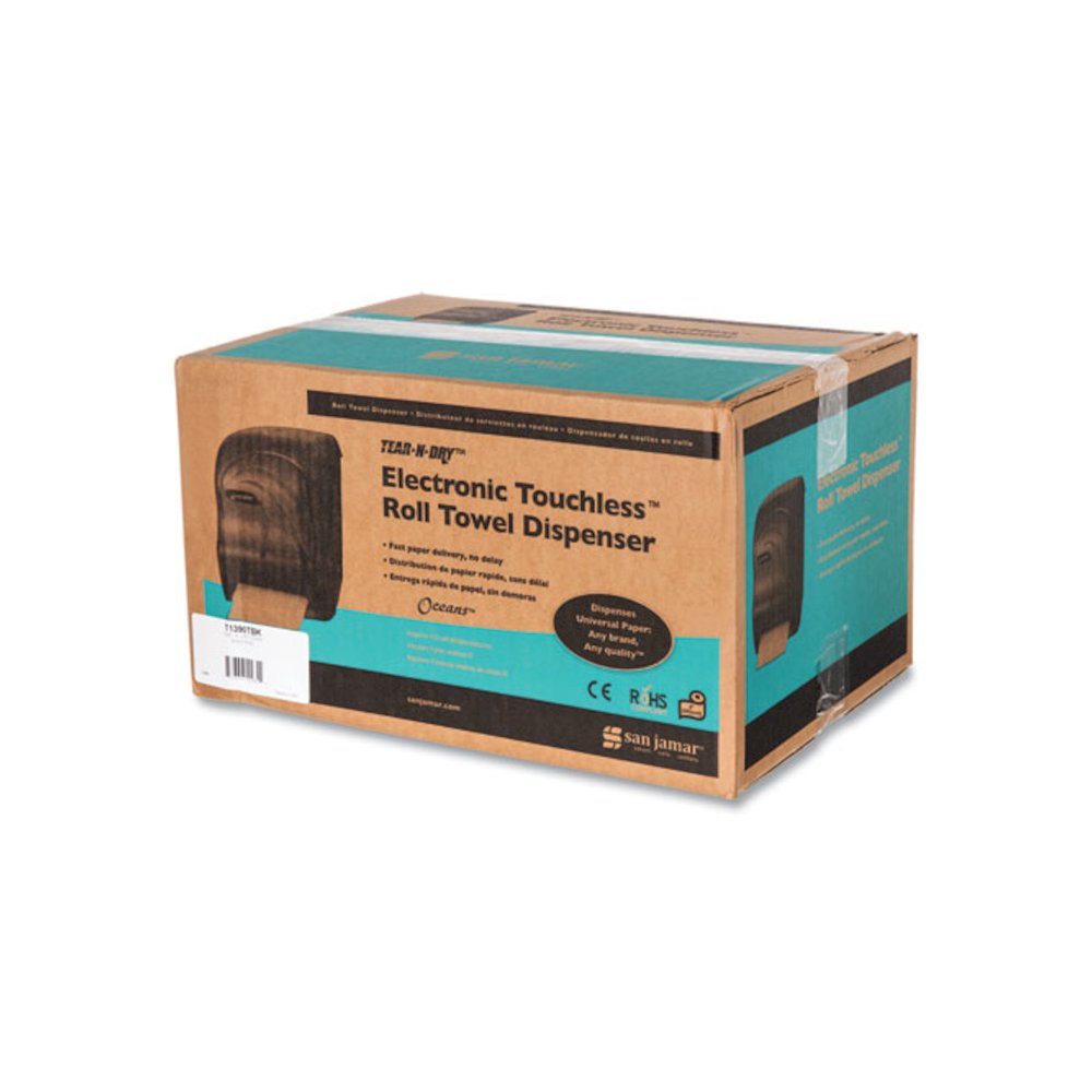 Oceans Tear-N-Dry Electronic Touchless Roll Towel Dispenser, 11.75 x 9 x 15.5, Black Pearl. Picture 4