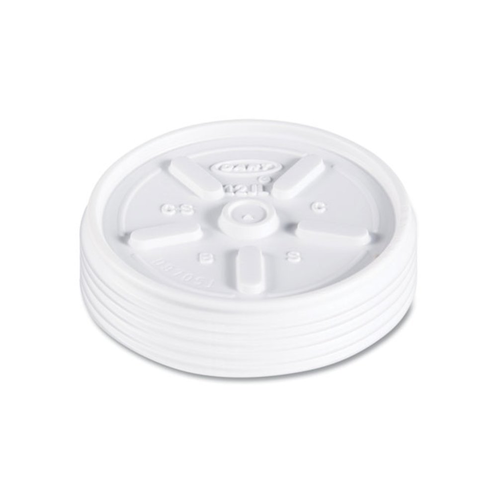 Plastic Lids for Foam Cups, Bowls and Containers, Vented, Fits 6 oz to 14 oz, White, 100/Pack, 10 Packs/Carton. Picture 2