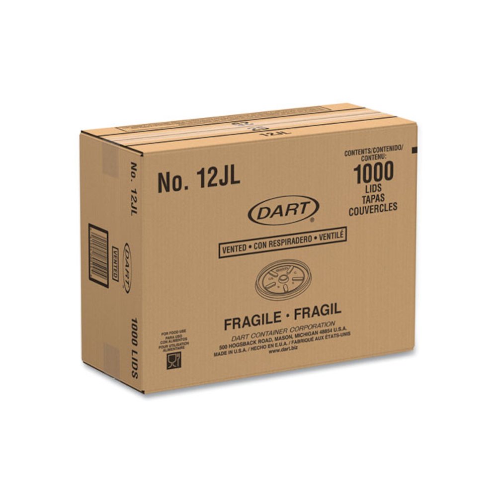 Plastic Lids for Foam Cups, Bowls and Containers, Vented, Fits 6 oz to 14 oz, White, 100/Pack, 10 Packs/Carton. Picture 3