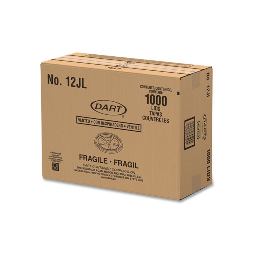 Plastic Lids for Foam Cups, Bowls and Containers, Vented, Fits 6 oz to 14 oz, White, 100/Pack, 10 Packs/Carton. Picture 4