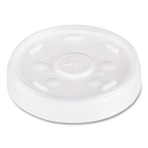 Plastic Lids, Straw-Slot Lid, Fits 12 oz to 24 oz Hot/Cold Foam Cups, Translucent, 100/Pack, 10 Packs/Carton. Picture 2