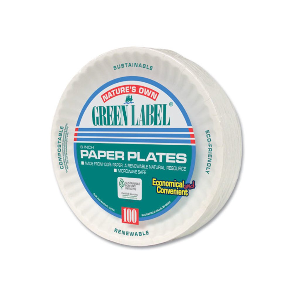 White Paper Plates, 6" dia, 100/Pack, 10 Packs/Carton. Picture 4