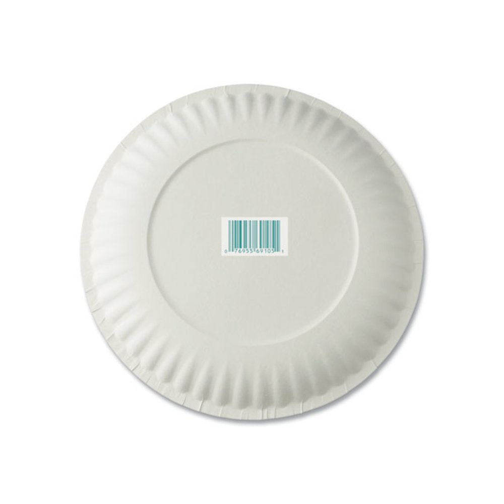 White Paper Plates, 6" dia, 100/Pack, 10 Packs/Carton. Picture 5