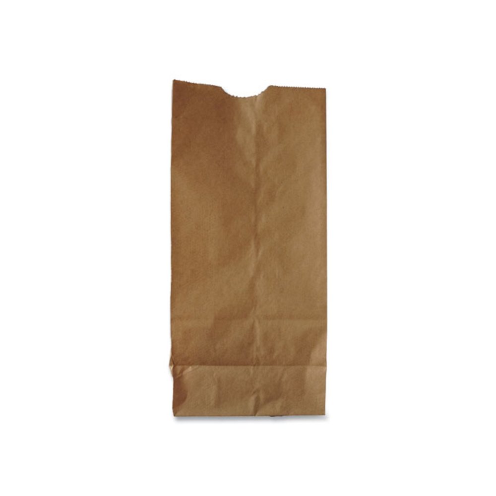 Grocery Paper Bags, 6# Size, 35# Basis Weight, 5.88" x 3.63" x 11", Kraft, 500/Bundle. Picture 5