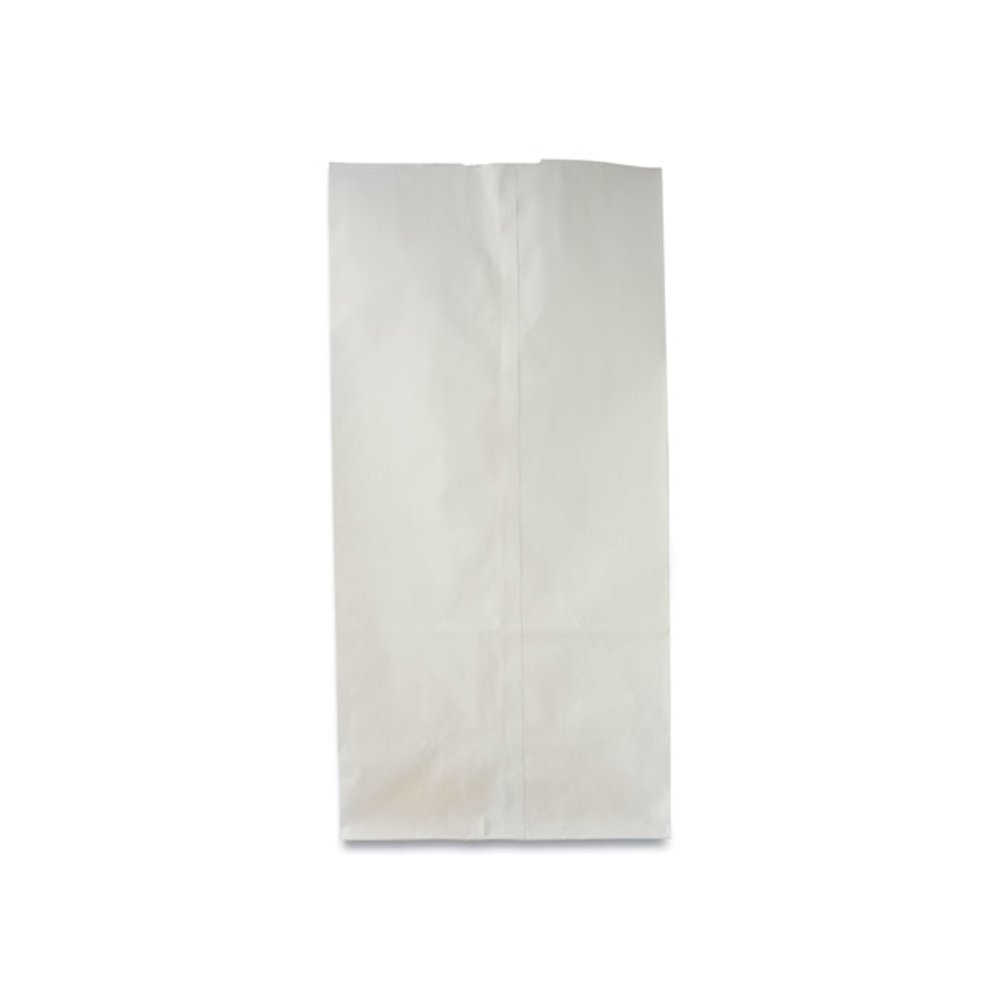 Grocery Paper Bags, 2# Size, 30# Basis Weight, 4.13" x 2.63" x 7.88", White, 500/Bundle. Picture 3