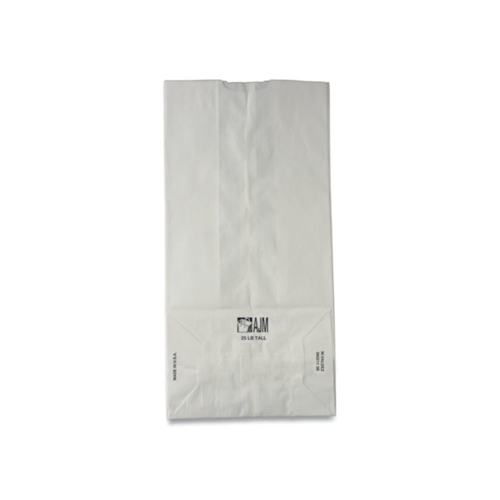 Grocery Paper Bags, 2# Size, 30# Basis Weight, 4.13" x 2.63" x 7.88", White, 500/Bundle. Picture 4