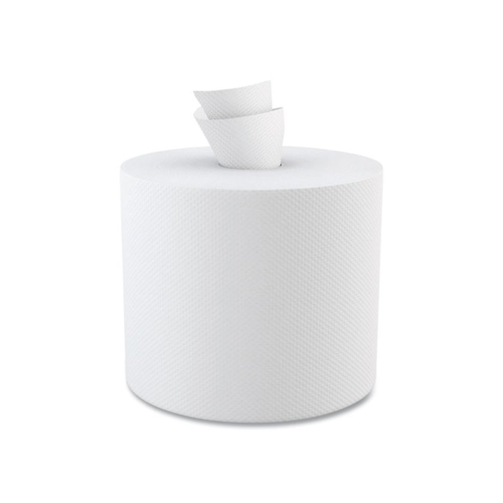 Center-Pull Hand Towels, 2-Ply, Perforated, 7.5 x 9, White, 600/Roll, 6 Rolls/Carton. Picture 1