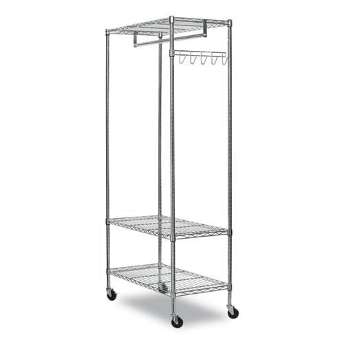 Wire Shelving Garment Rack, 40 Garments, 48w x 18d x 75h, Silver. Picture 2