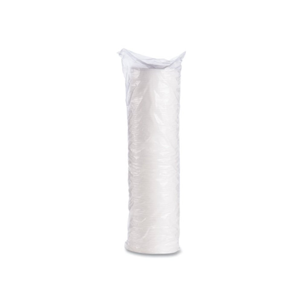 Plastic Lids for Foam Cups, Bowls and Containers, Vented, Fits 6 oz to 14 oz, White, 100/Pack, 10 Packs/Carton. Picture 5