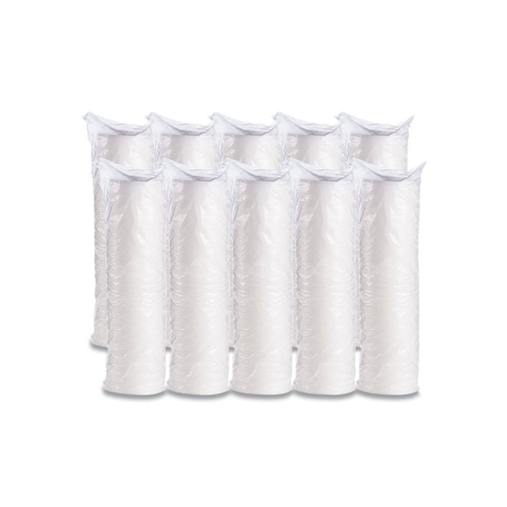 Plastic Lids for Foam Cups, Bowls and Containers, Vented, Fits 6 oz to 14 oz, White, 100/Pack, 10 Packs/Carton. Picture 7