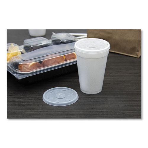 Plastic Lids, Straw-Slot Lid, Fits 12 oz to 24 oz Hot/Cold Foam Cups, Translucent, 100/Pack, 10 Packs/Carton. Picture 8