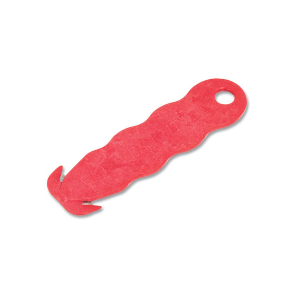 Klever Kutter Safety Cutter, 3 Razor Blades, 1" Blade, 4" Plastic Handle, Red. Picture 2