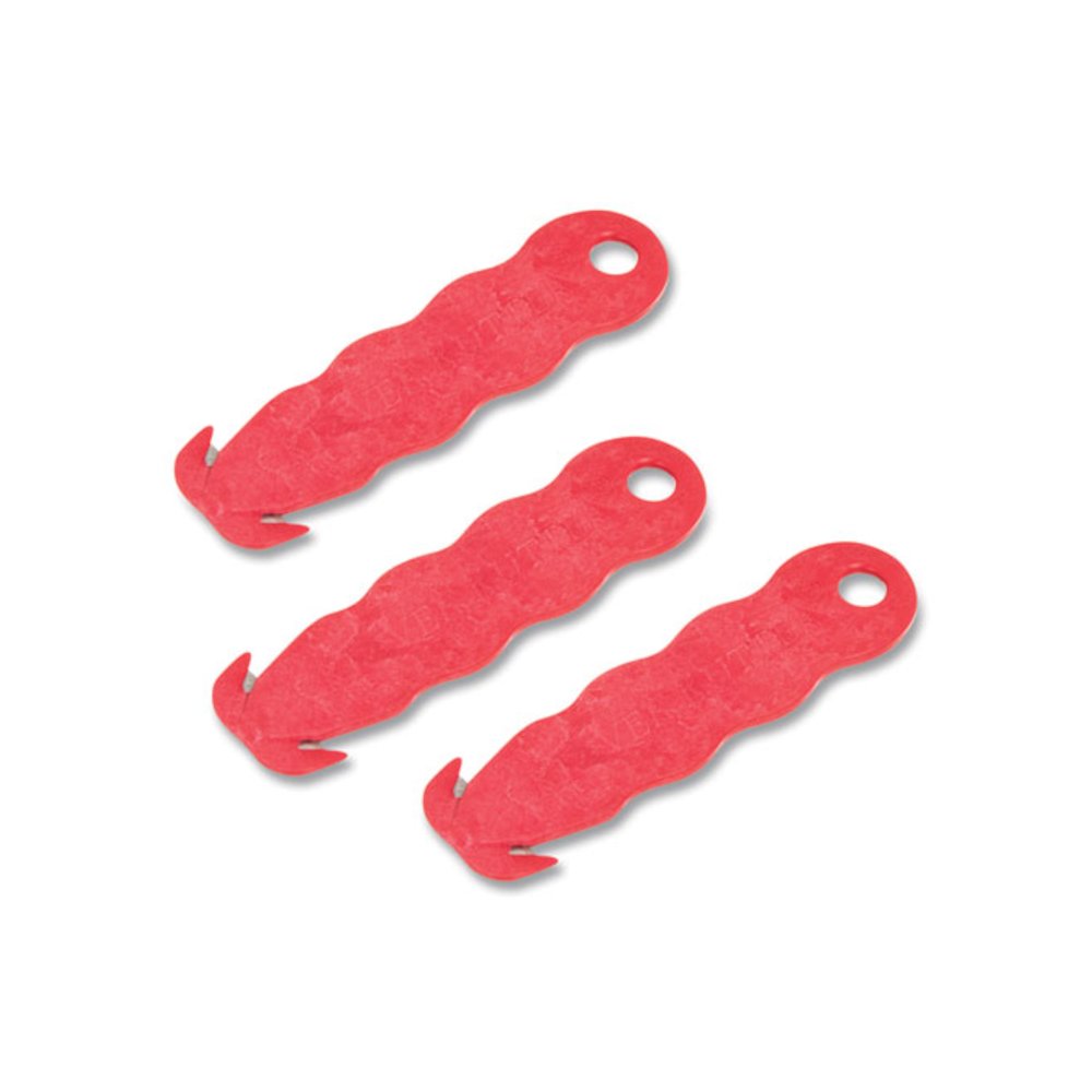 Klever Kutter Safety Cutter, 3 Razor Blades, 1" Blade, 4" Plastic Handle, Red. Picture 3