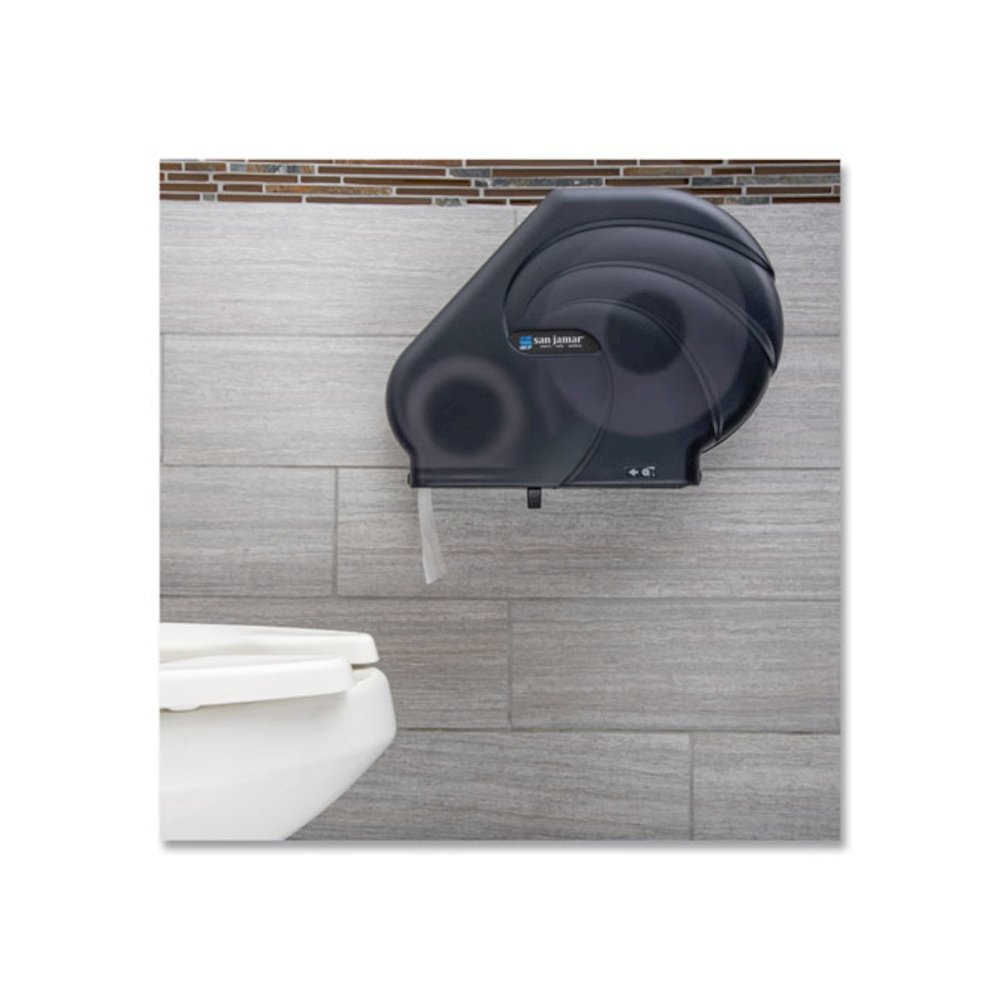 Oceans Reserva Jumbo Tissue Dispenser with Stub Roll, 16.75 x 5.5 x 12.25, Black Pearl. Picture 5