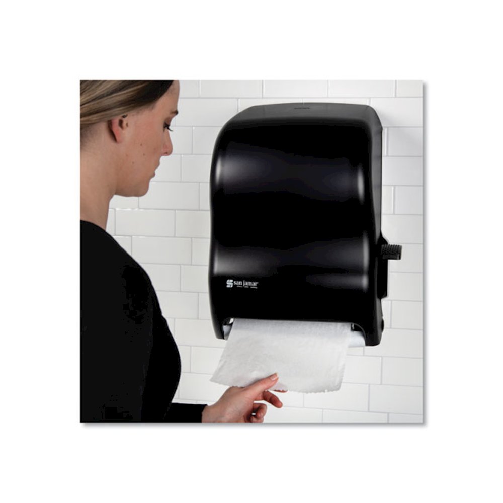 Lever Roll Towel Dispenser, Classic, 12.94 x 9.25 x 16.5, Transparent Black Pearl. Picture 7