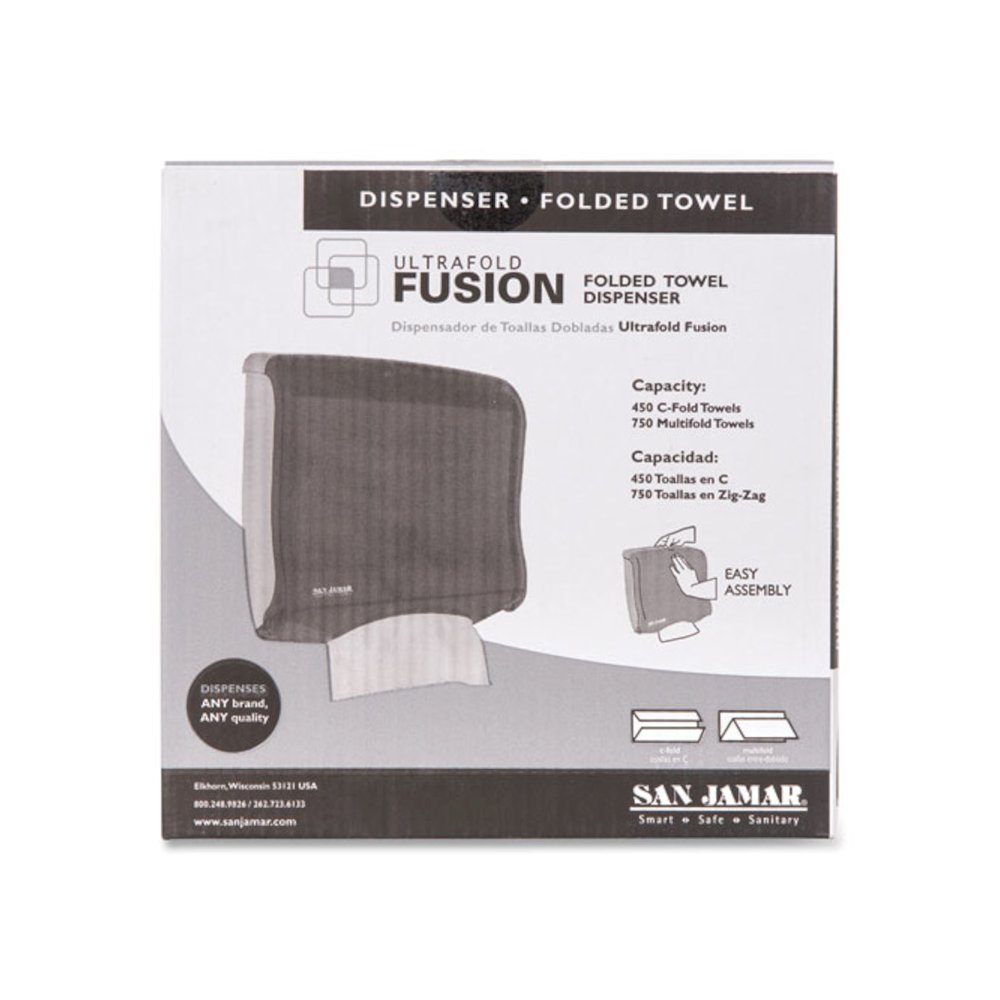 Ultrafold Fusion C-Fold and Multifold Towel Dispenser, 11.5 x 5.5 x 11.5, Black. Picture 6