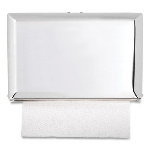 Singlefold Paper Towel Dispenser, 10.75 x 6 x 7.5, Chrome. Picture 1