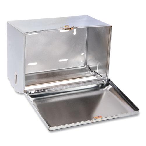 Singlefold Paper Towel Dispenser, 10.75 x 6 x 7.5, Chrome. Picture 4