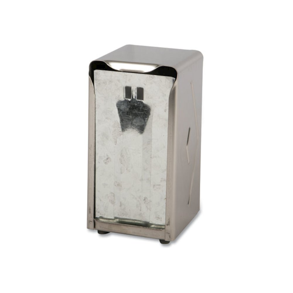 Tabletop Napkin Dispenser, Tall Fold, 3.75 x 4 x 7.5, Chrome. Picture 3