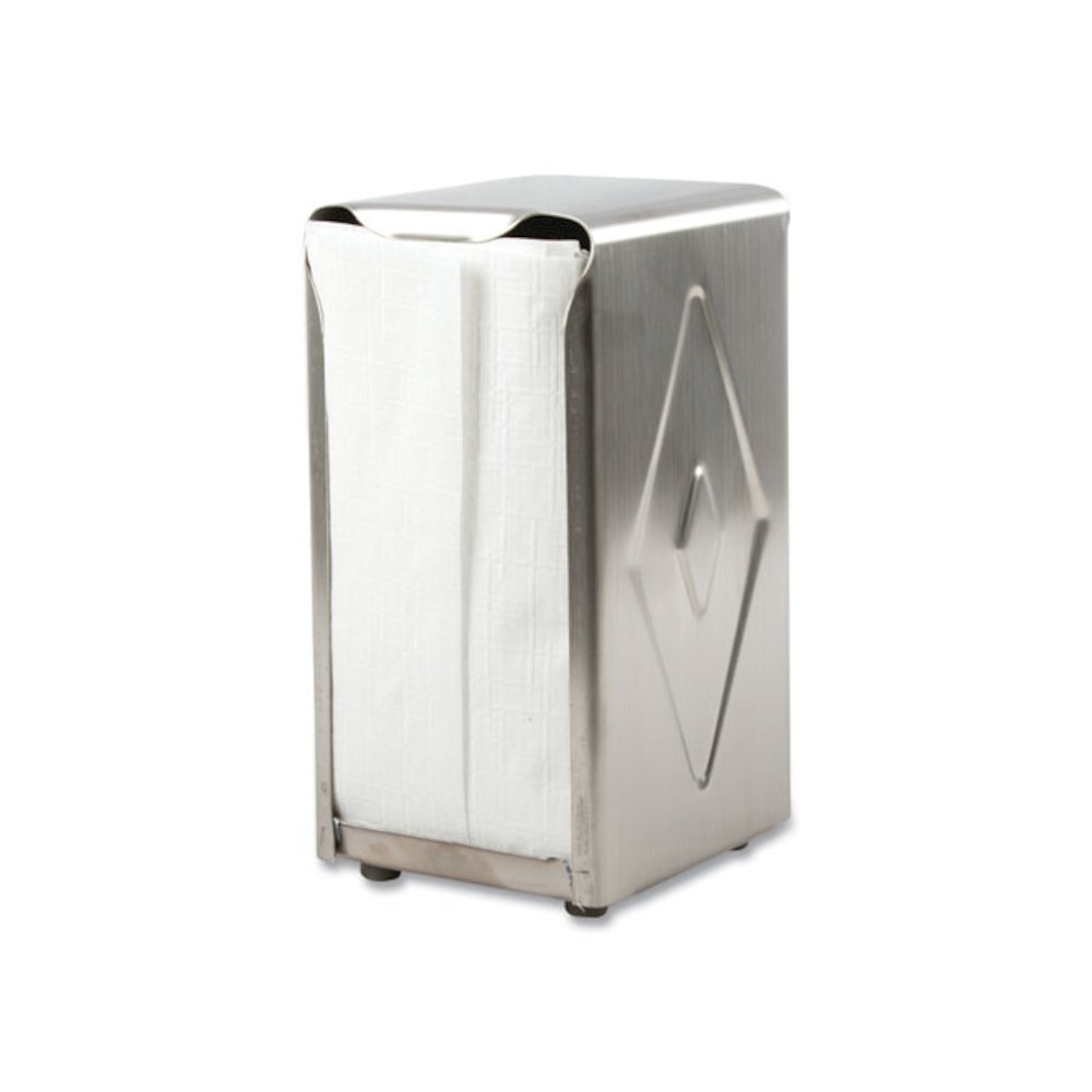 Tabletop Napkin Dispenser, Tall Fold, 3.75 x 4 x 7.5, Chrome. Picture 4