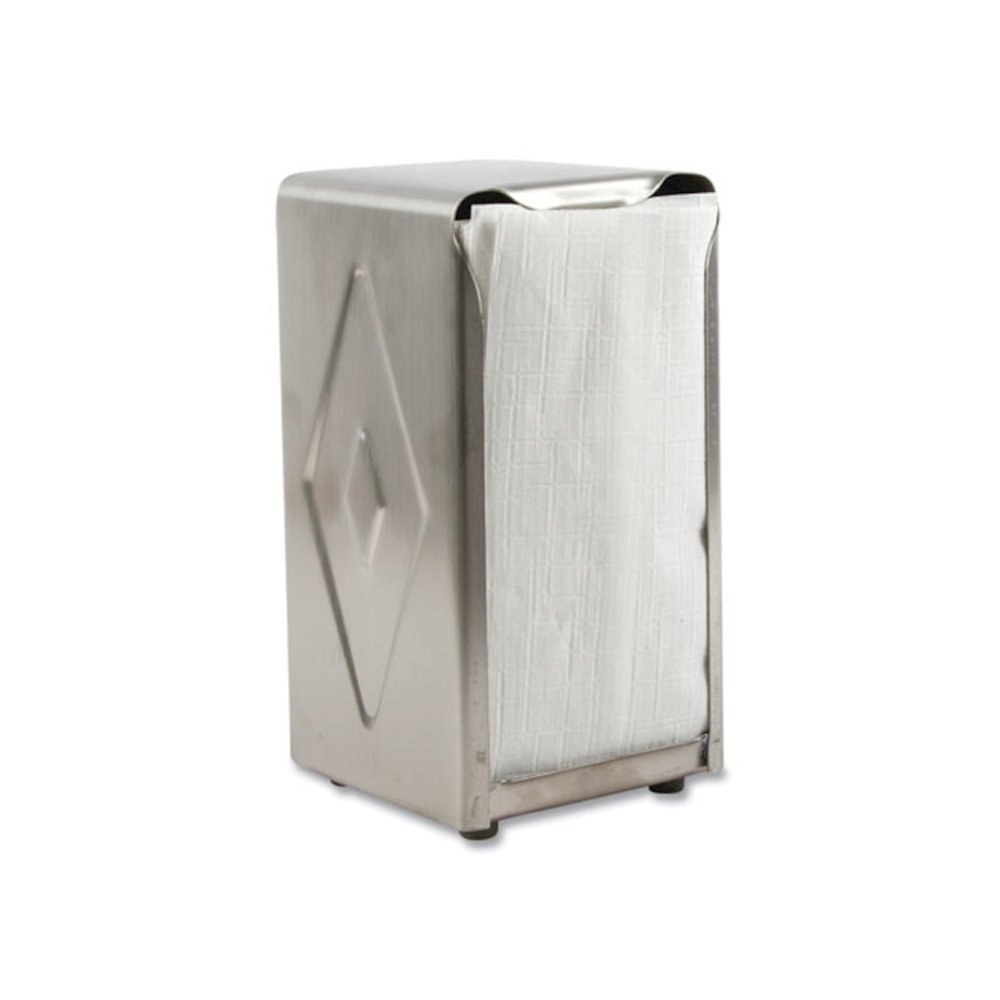 Tabletop Napkin Dispenser, Tall Fold, 3.75 x 4 x 7.5, Chrome. Picture 5