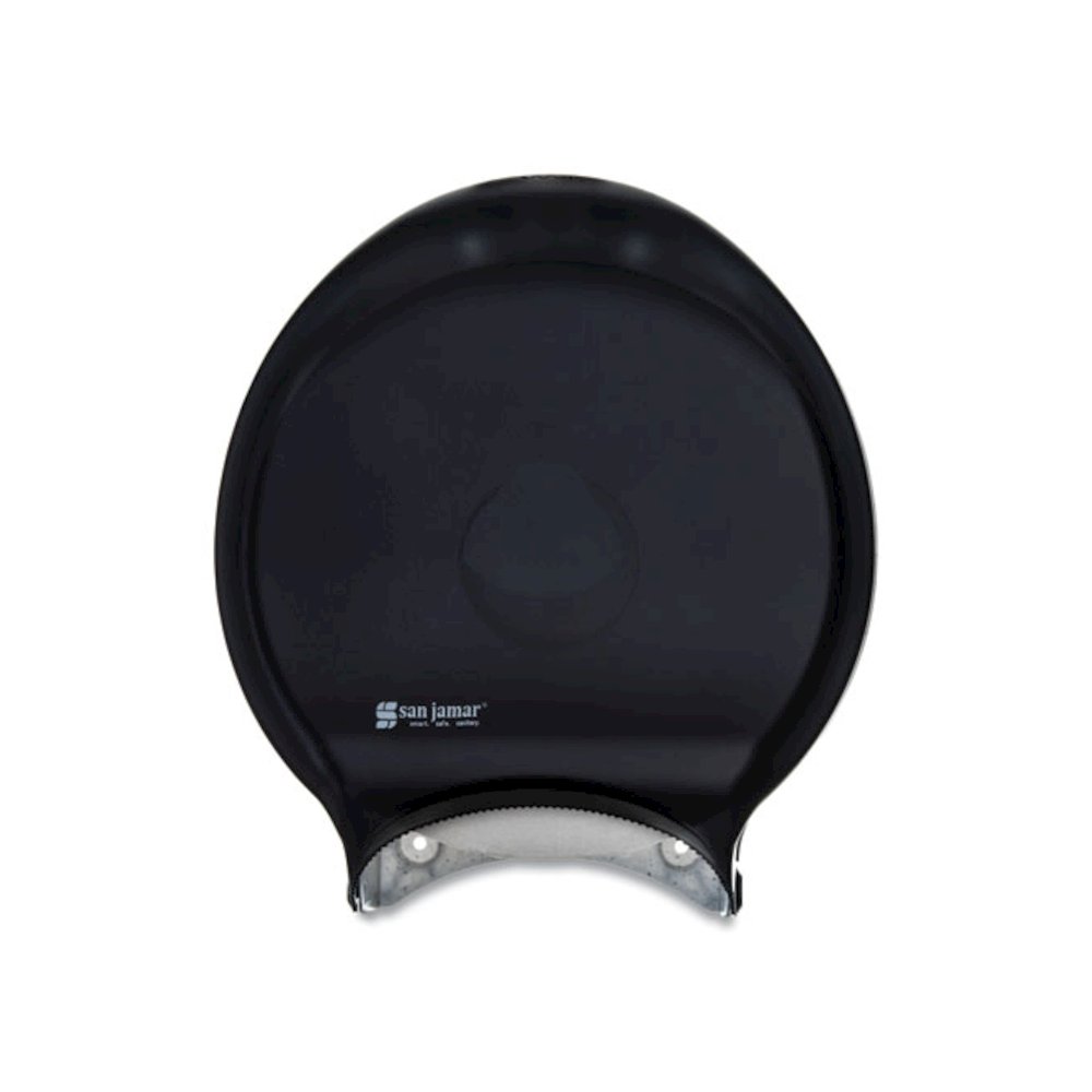 Single 12" JBT Bath Tissue Dispenser, Classic, 1 Roll, 12.9 x 5.63 x 14.88, Transparent Black Pearl. Picture 1