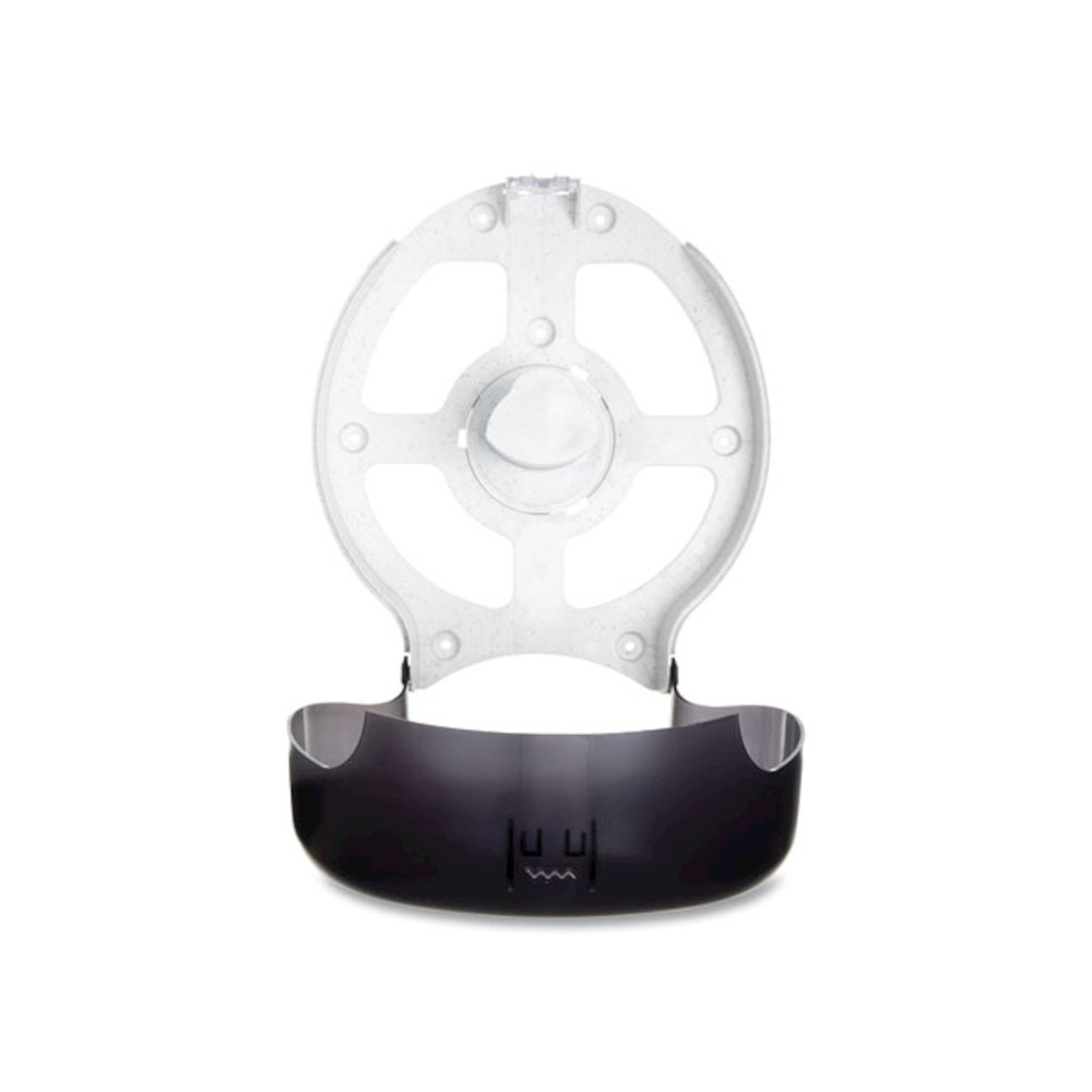 Single 12" JBT Bath Tissue Dispenser, Classic, 1 Roll, 12.9 x 5.63 x 14.88, Transparent Black Pearl. Picture 3