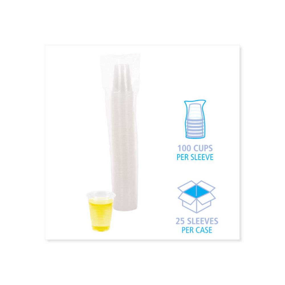 Translucent Plastic Cold Cups, 7 oz, 100/Sleeve, 25 Sleeves/Carton. Picture 4