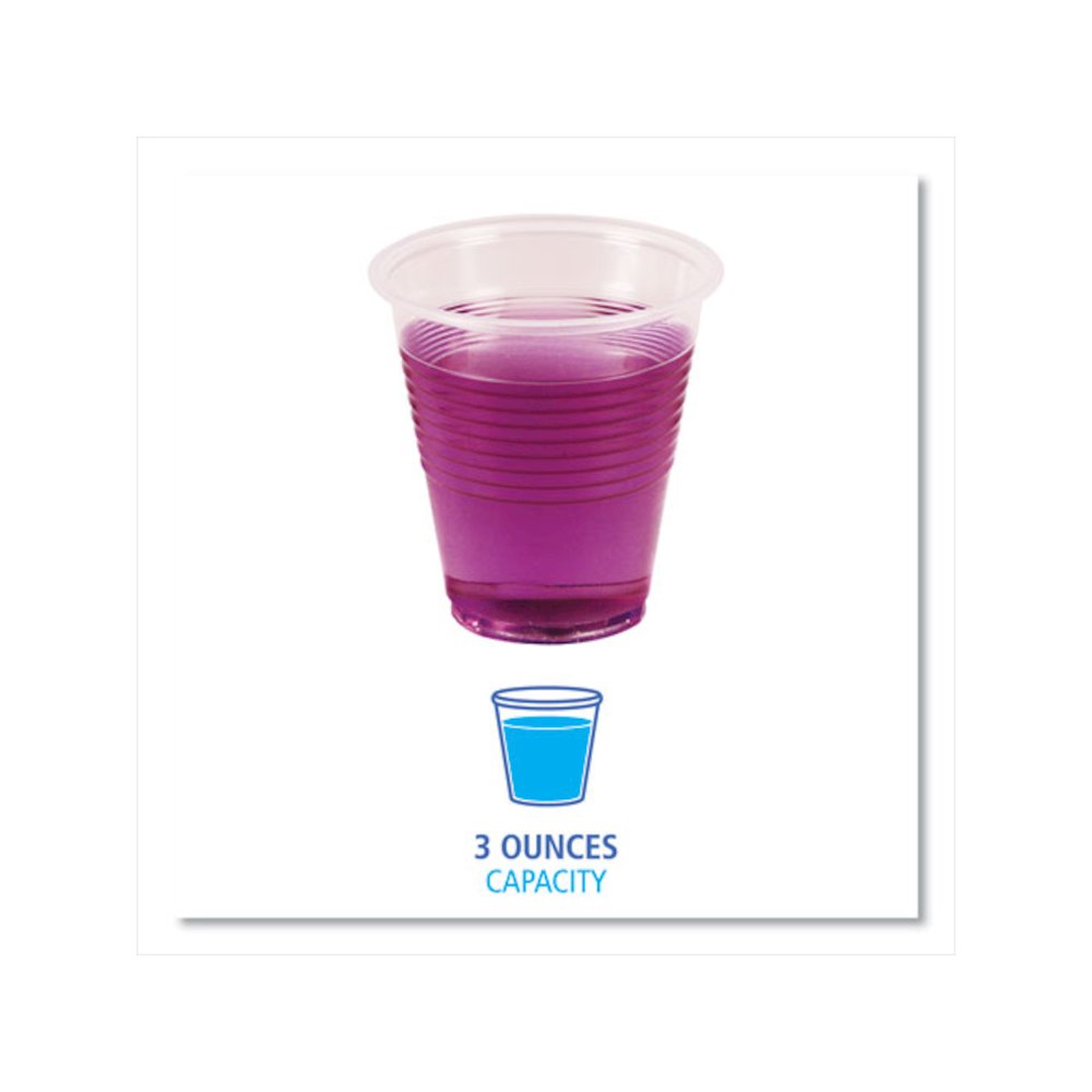 Translucent Plastic Cold Cups, 3 oz, 125/Sleeve, 20 Sleeves/Carton. Picture 2
