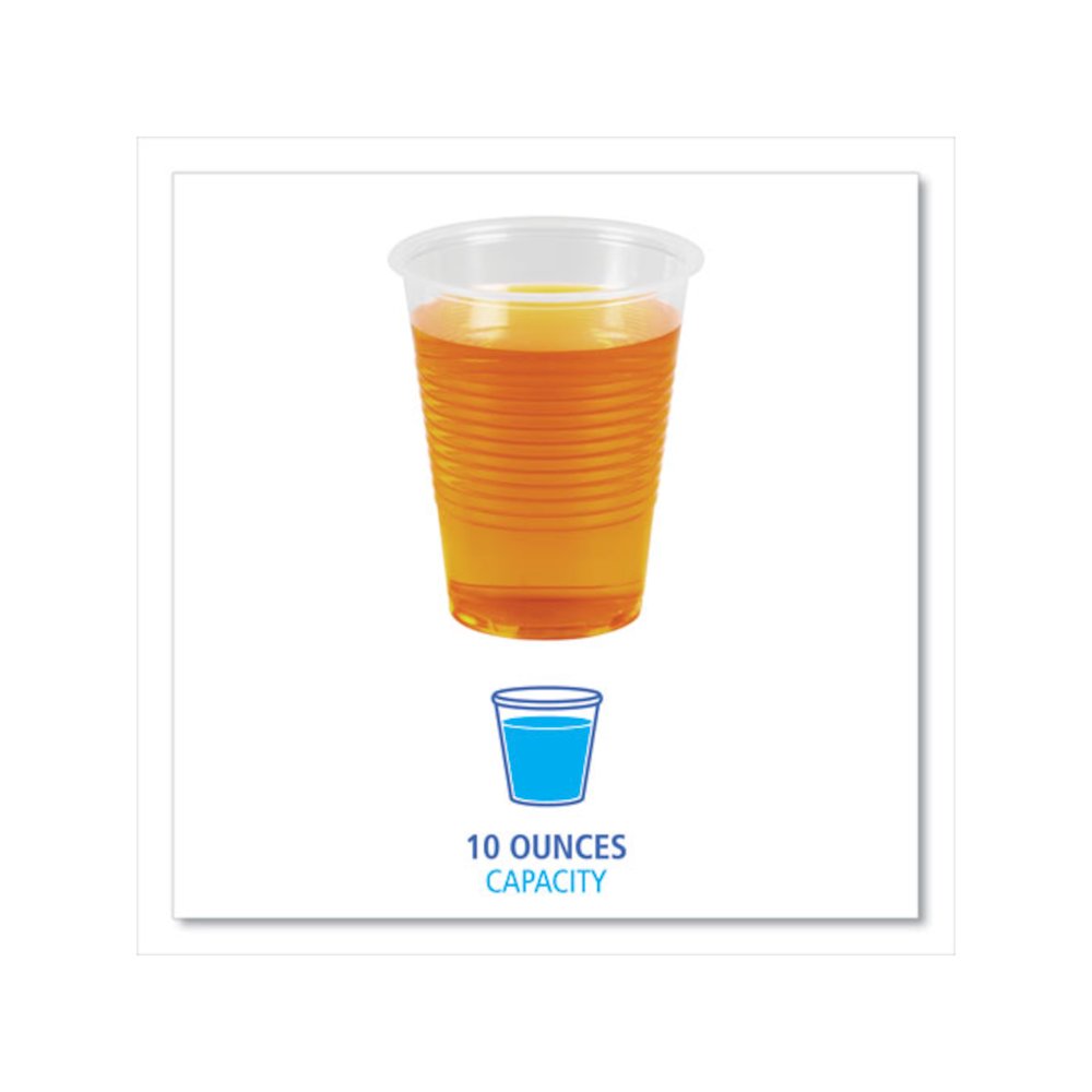 Translucent Plastic Cold Cups, 10 oz, 100/Sleeve, 10 Sleeves/Carton. Picture 2