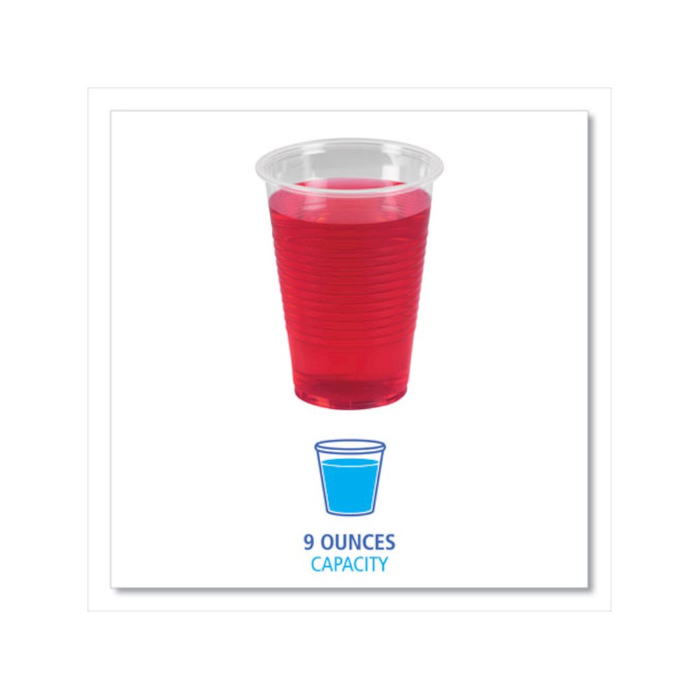 Translucent Plastic Cold Cups, 9 oz, 100/Sleeve, 25 Sleeves/Carton. Picture 2