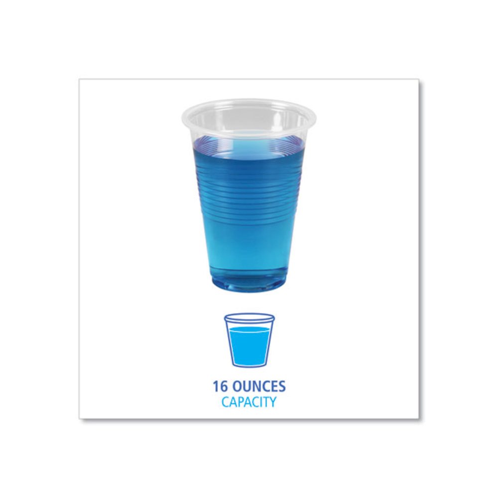 Translucent Plastic Cold Cups, 16 oz, 50/Sleeve, 20 Sleeves/Carton. Picture 2