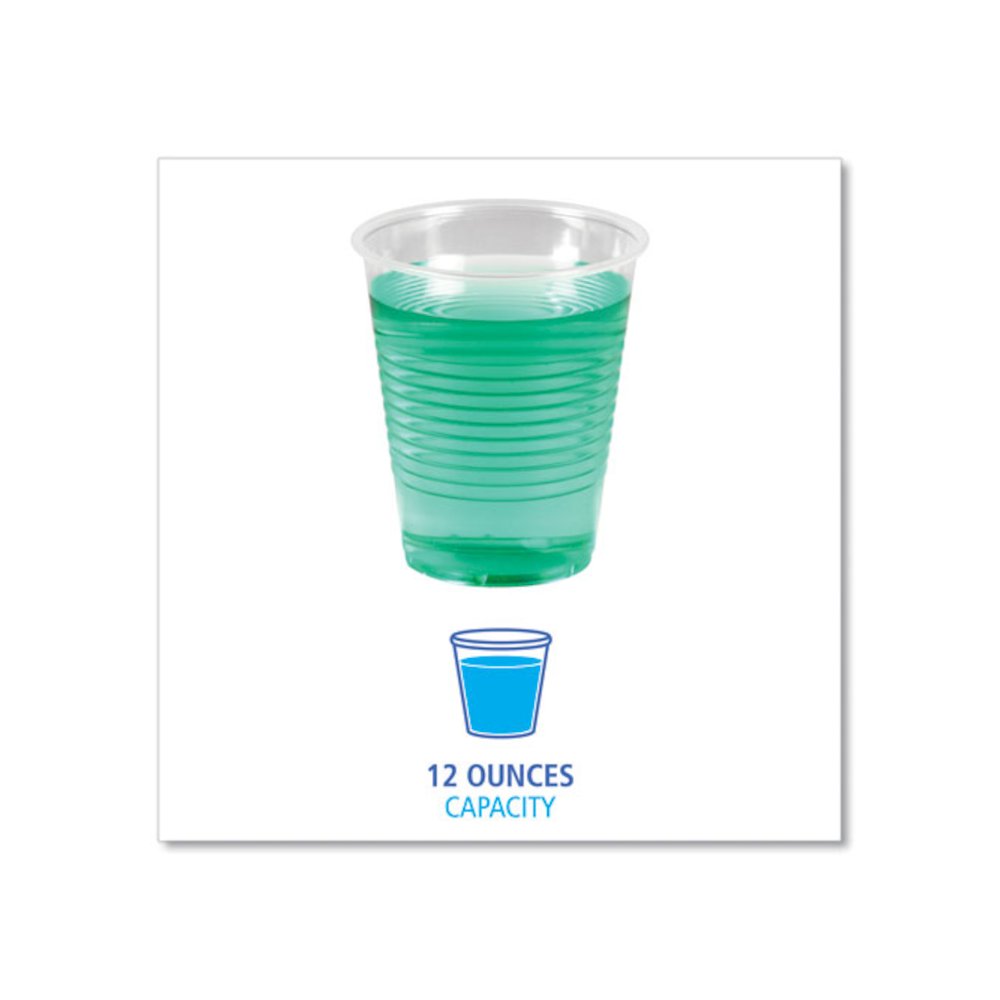 Translucent Plastic Cold Cups, 12 oz, 50/Sleeve, 20 Sleeves/Carton. Picture 2