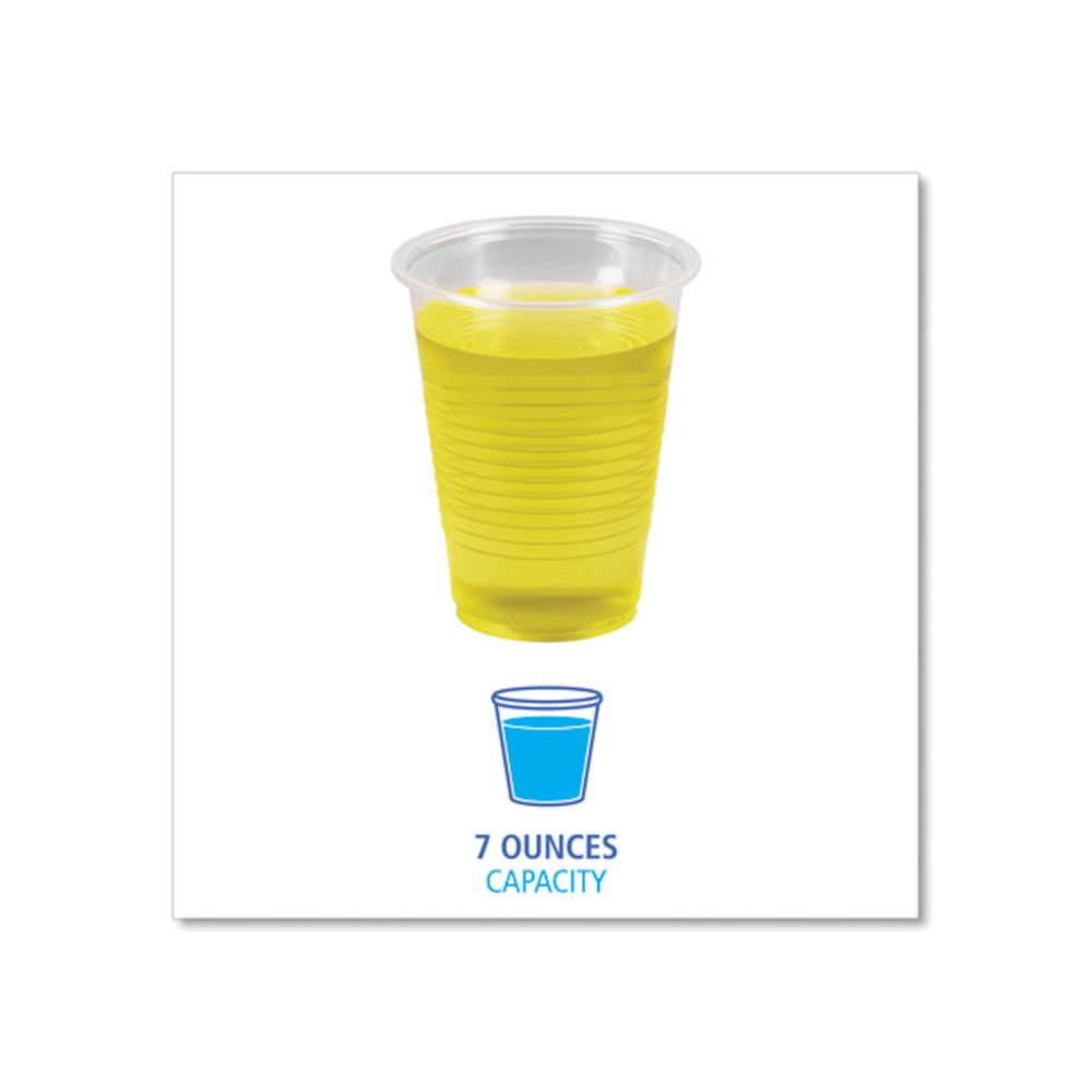 Translucent Plastic Cold Cups, 7 oz, 100/Sleeve, 25 Sleeves/Carton. Picture 2