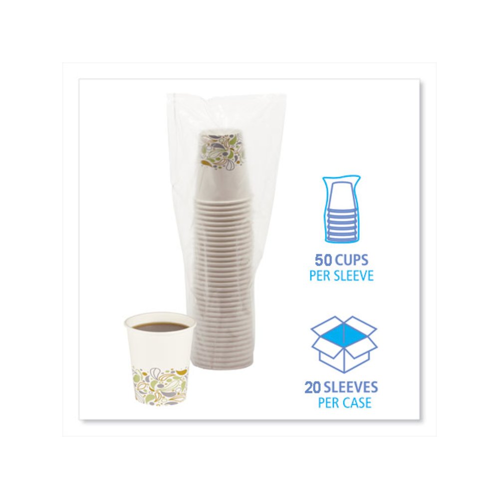 Deerfield Printed Paper Hot Cups, 8 oz, 50/Sleeve, 20 Sleeves/Carton. Picture 5