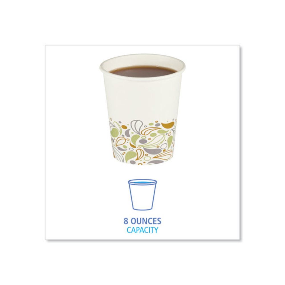 Deerfield Printed Paper Hot Cups, 8 oz, 50/Sleeve, 20 Sleeves/Carton. Picture 3